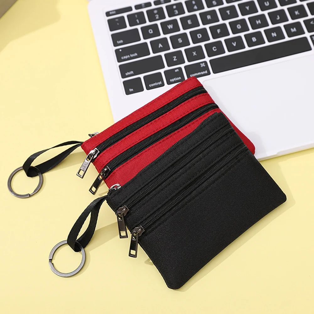 Coin Purse Coin Wallet Change Bag Women Wallet Card Wallet Solid Color Canvas Coin Bags with Card Holder For Kids Men Women Students Bus ID Credit Card Holder Purses