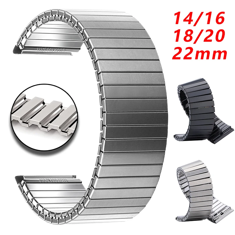Sleek Stainless Steel Elastic Watchband - Universal Fit, Unisex Design
