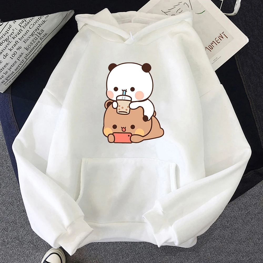Bubu and Dudu Hoodie Women Aesthetic Graphic Funny Kawaii Bubble Tea Hoodies Unisex Anime Haruku Vintage Pullovers_voghion.com