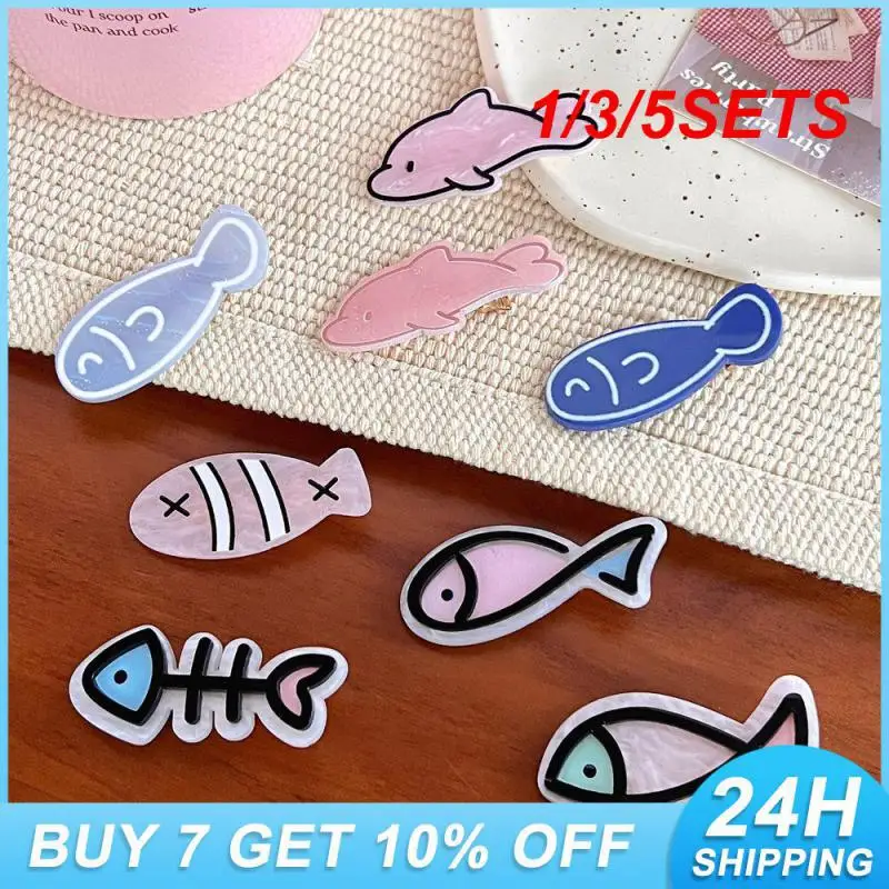 

1/3/5SETS Hair Duckbill Clip Great For Kids Acrylic Hair Accessories Hair Accessories Popular Hairpin Small Fish