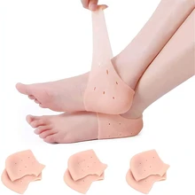 

1 Pair Silicone Feet Care Socks Moisturizing Gel Heel Thin Socks with Hole Cracked Foot Skin Care Protectors Lace Heel Cover