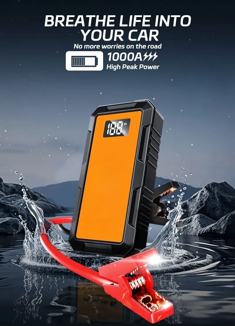 12V 8000mAh Car Jump Starter with Digital Display Portable Power Bank Charger Au