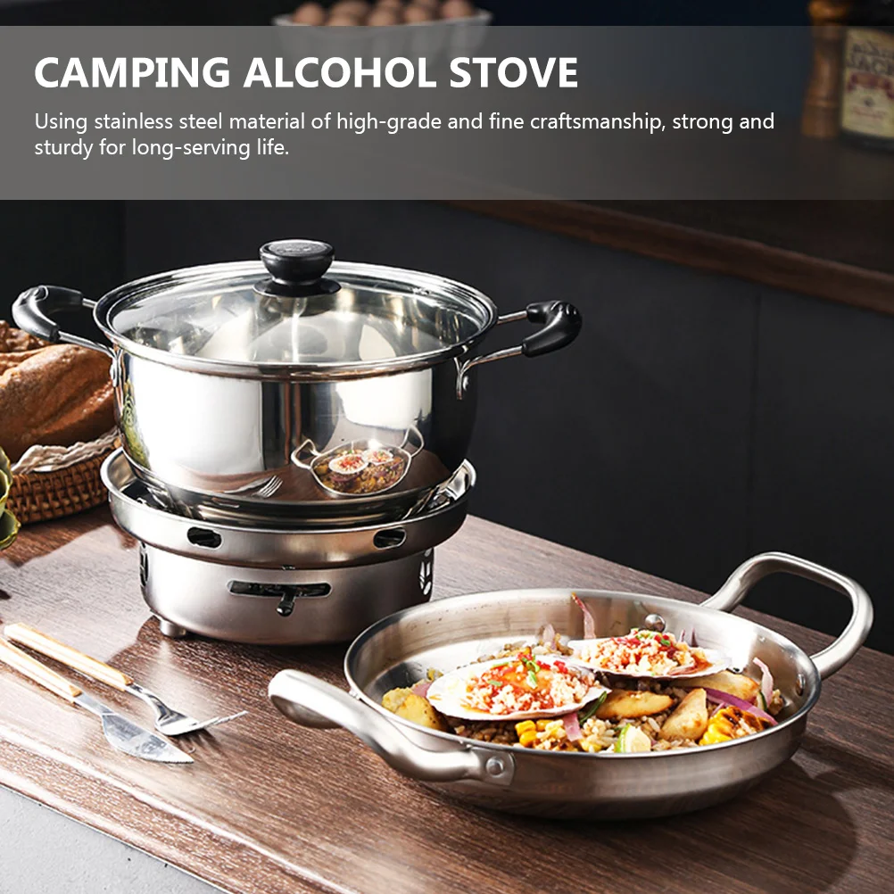 Portable stove solid fuel alcohol burner portable firewood adjustable firepower cooking outdoor picnic cookware portable stove