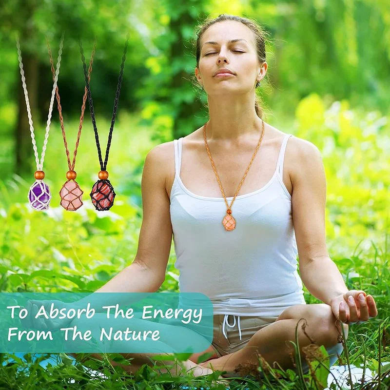 Healing crystal sale necklace set