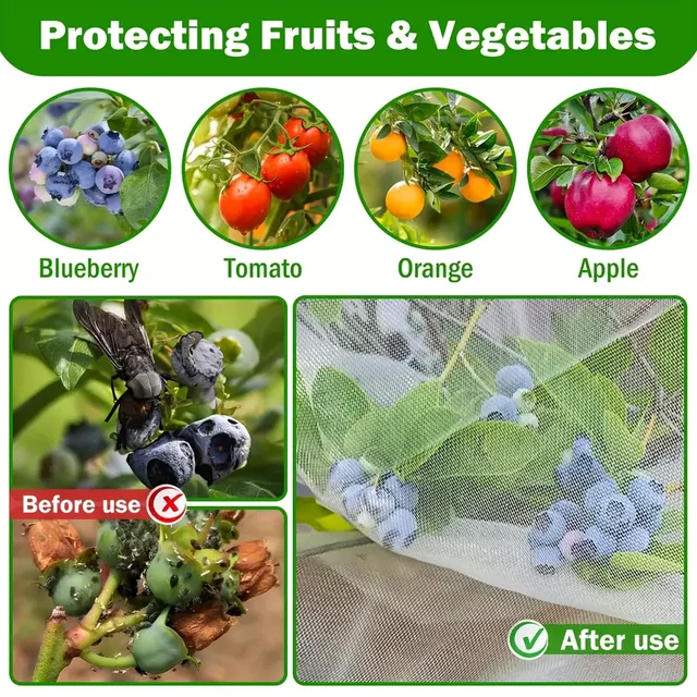 Nylon Plant Protection Netting Mesh Bag Cover for Fruit Vegetable Tree Strawberry Grapes Pest Control Anti-Bird Gardening Tools 6