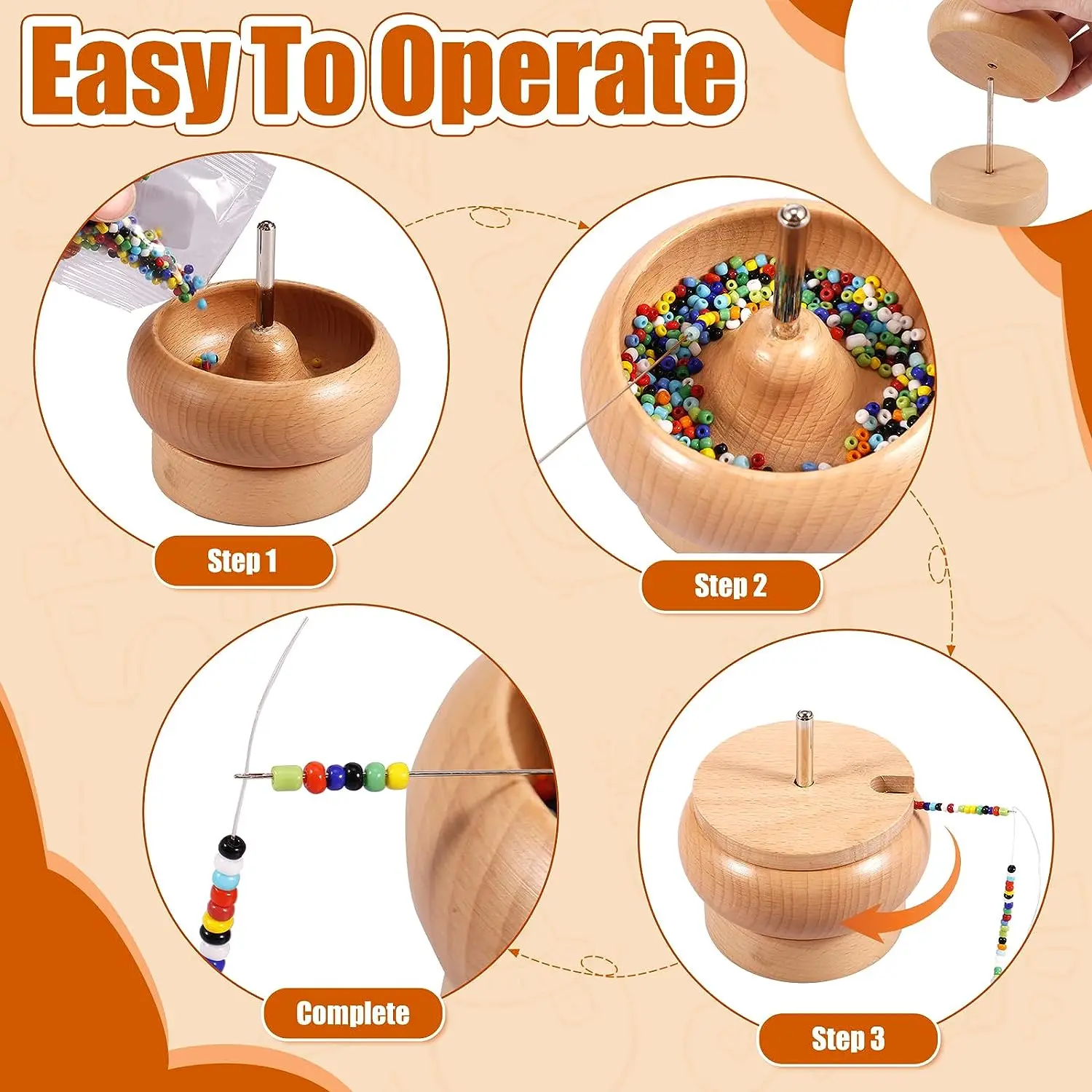 Wooden Bead Spinner Bead Spinner Cheap Waist Beads Kit for Jewelry Making  Bracelet Maker Stringing Wooden Crafting
