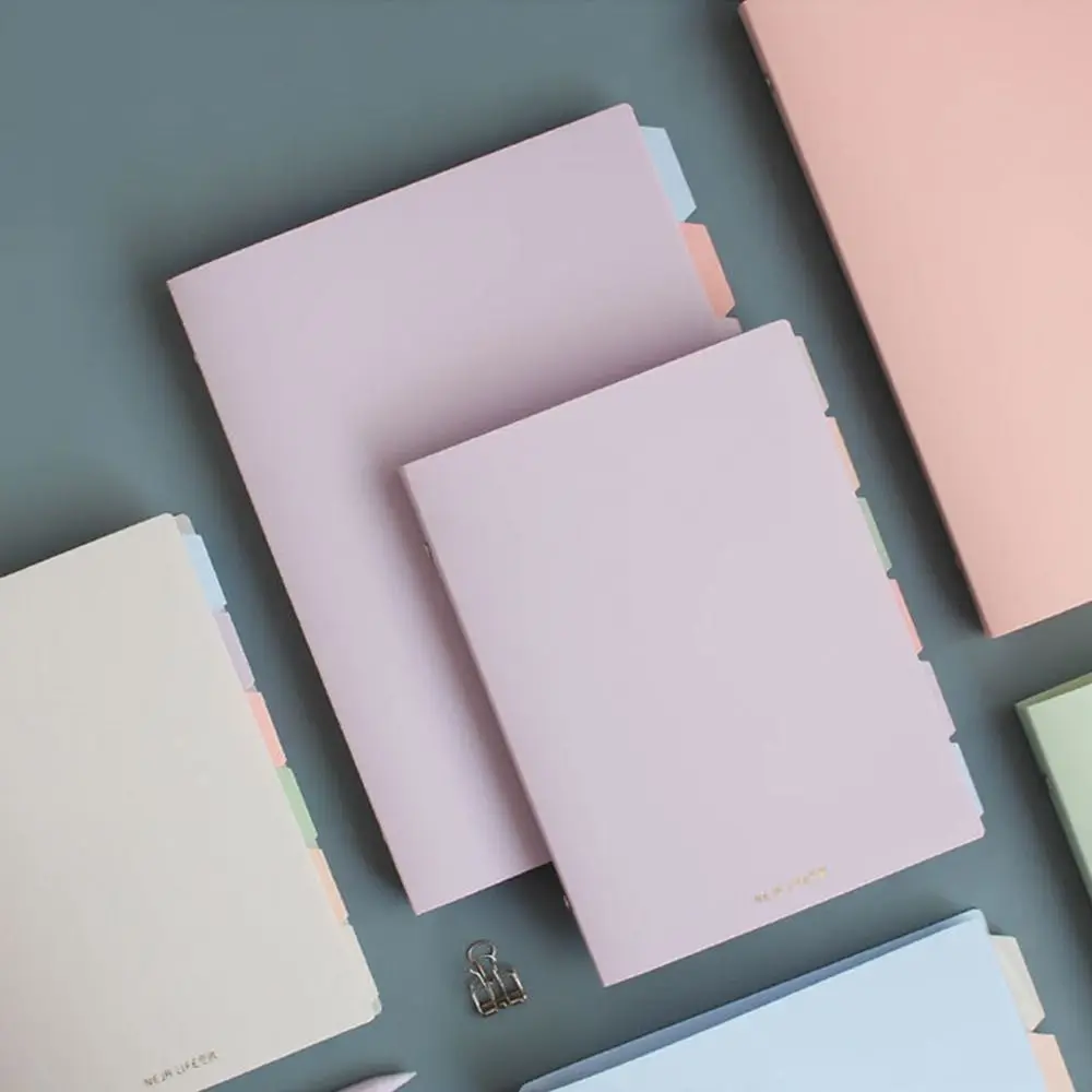 Colorful Refillable Binder Notebook with Pastel Dividers - Soft Cover Student Stationery