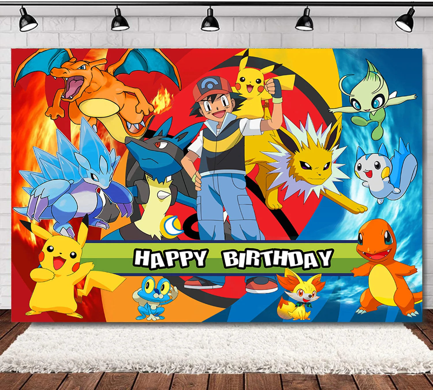 Crianças Aniversário Festa Backdrop Pokemon Tema Decoração Pikachu  Fotografia Fundo Pocket Monster Evento Wall Photo Banner - AliExpress