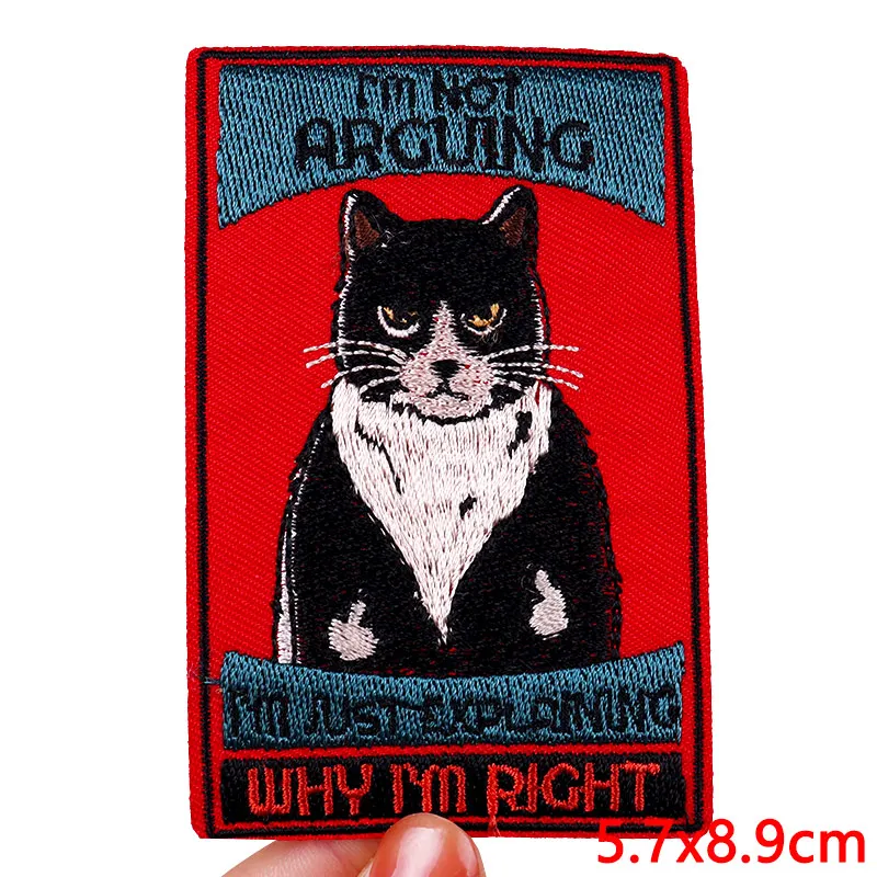 Tarot/Animal Cat Patch Embroidery Patch DIY Iron On Patches For  Clothing thermoadhesive Patches On Clothes Cartoon Sewing Badge