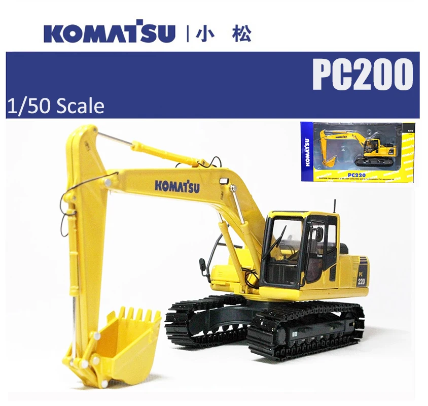New 1:50  PC200 PC210 PC220 Hydraulic Excavator Engineering Vehicles Model diecast Toys for collection gift by Norscot