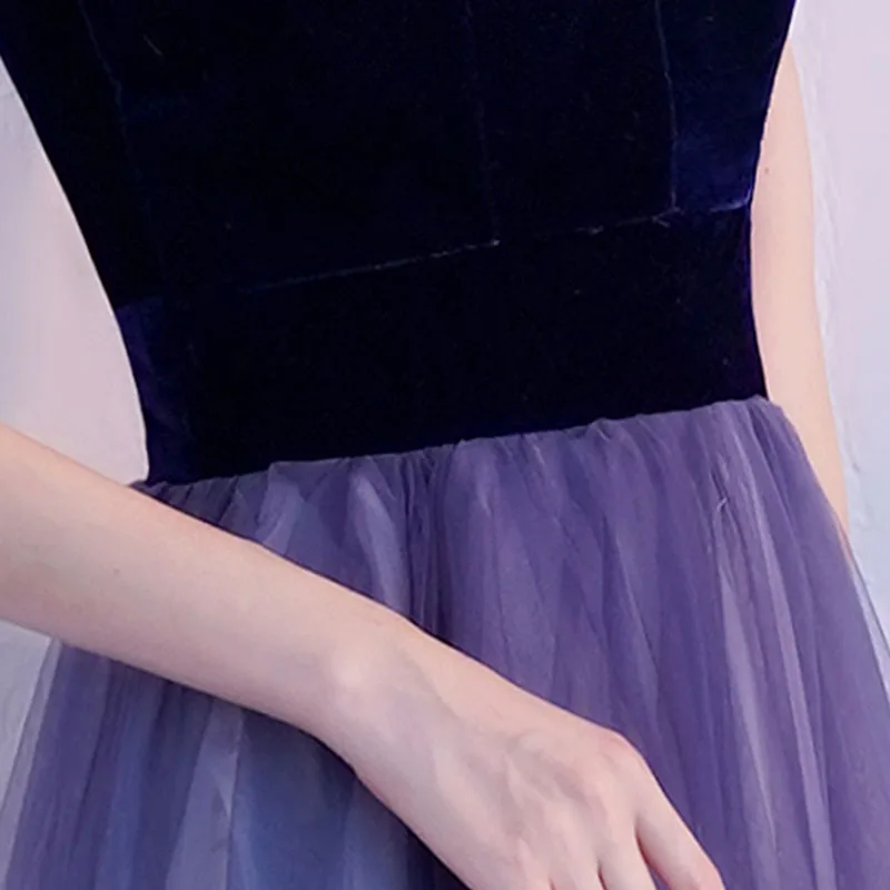 DongCMY Fashion New Banquet Long Fairy Dream Bridesmaid Dress Temperament Purple Aura Queen Evening Dress Female