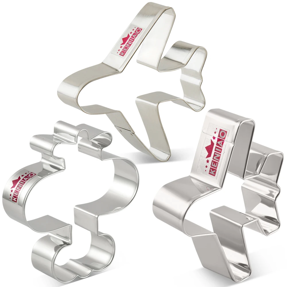 

KENIAO Transportations Airplane Cookie Cutter - Aircraft Biscuit Bread Sandwich Mold - Stainless Steel