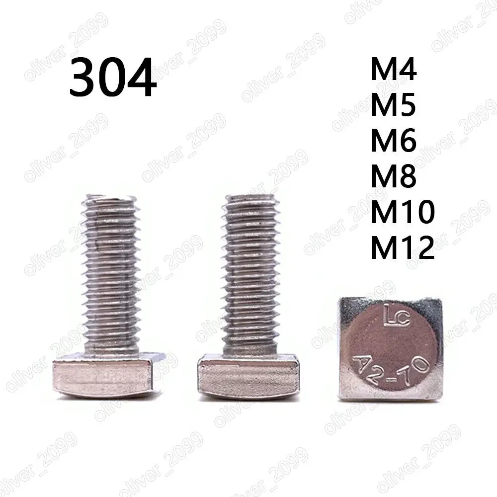 

304 Stainless Steel Square Head Bolts With Small Head M4 M5 M6 M8