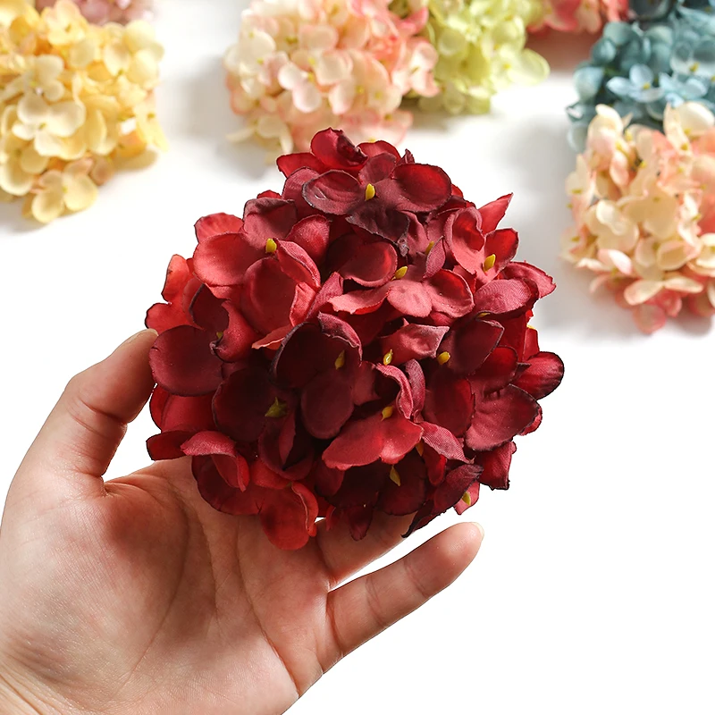 2 Stück künstliche Hortensien, 10 cm, künstliche Blumen für Heimdekoration, Hochzeit, Hochzeit, Dekoration, Zubehör, DIY-Kranz-Zubehör – Detail 5