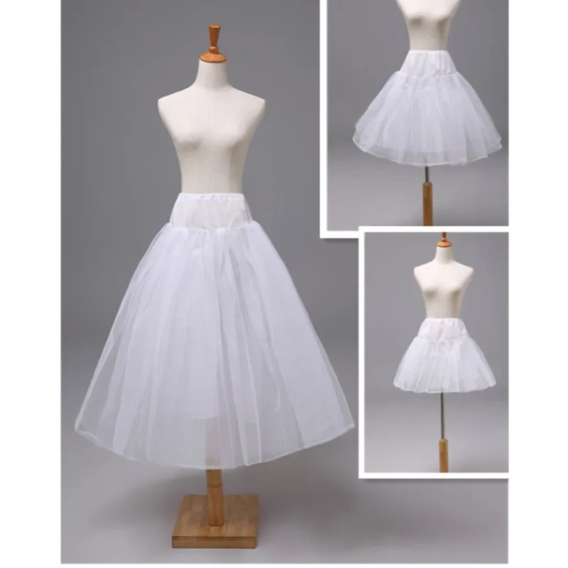 Flower Girl Underskirt Lolita Petticoat Petticoat Underskirt Petticoat Skirt Tulle Tutu Skirt Child Petticoat Underskirt Hoopless For Flower Girl Dress Pageant Dress Short Long 2 Layers Tulle 43cm 60cm 80cm