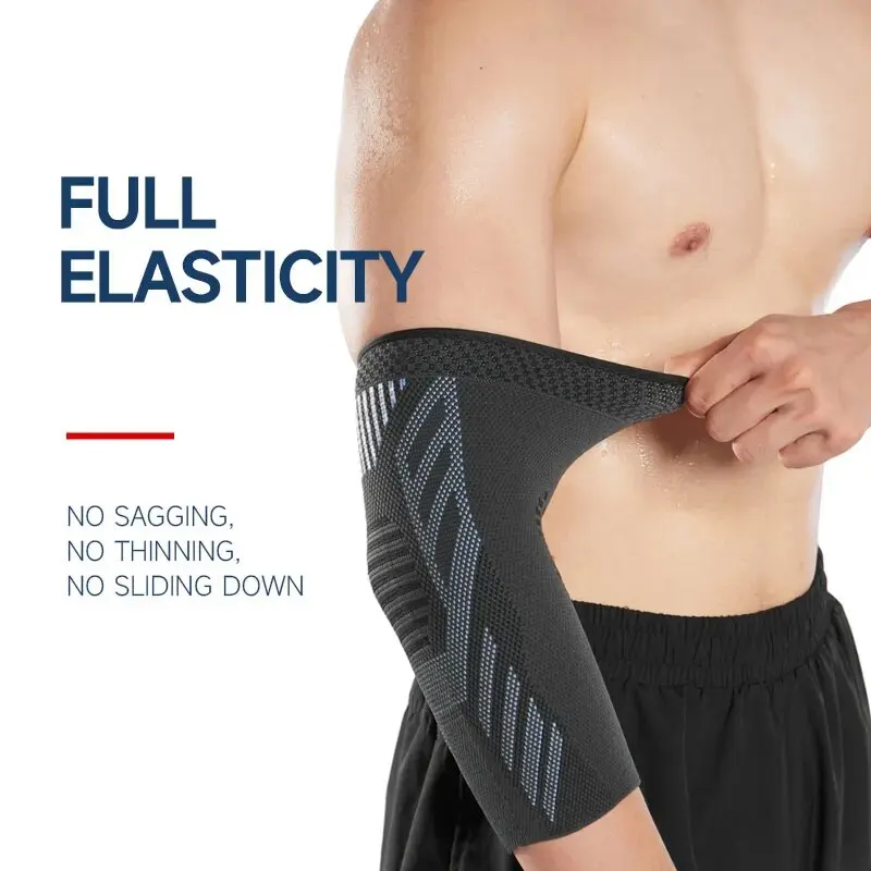1pc Elastic Fabric Protective Elbow Brace Knitted Compression Sleeve for Tendonitis Pain Relief