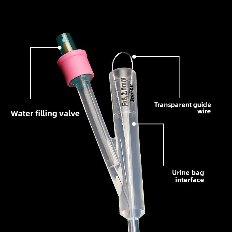 5 pezzi -Catetere urinario Foley a doppio lume per cani da compagnia Ritenzione dell'urolitiasi in silicone con stilo, materiali di consumo per cliniche per animali domestici - immagine 2