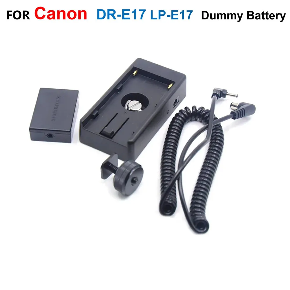 

LP-E17 Dummy Battery DR-E17 DC Coupler With NP F550 F750 F960 F970 Battery Adapter Plate Kit For Canon EOS M3 M5 M6 Camera
