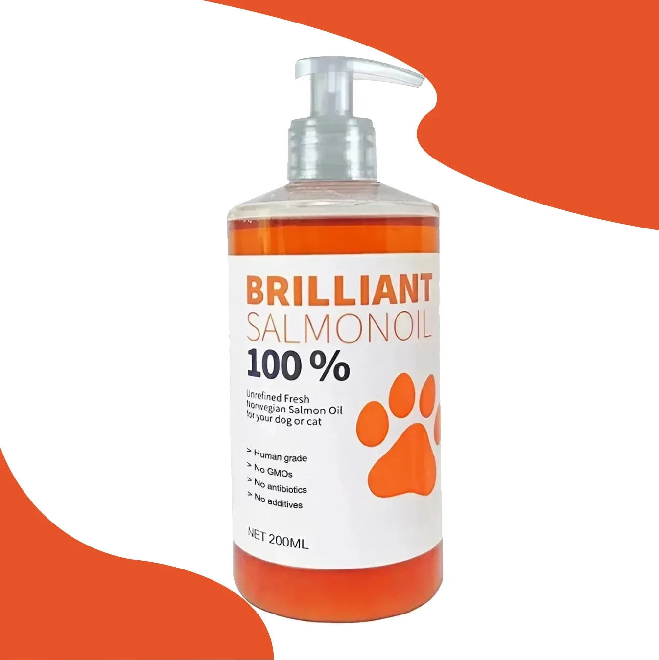 Pet Nutrition Supplement 8 fl oz 200ML PET SALMON OIL Natural No Chemical Treatment 21 Omega Fatty Acids Nutritional Supplements for Dogs and Cats