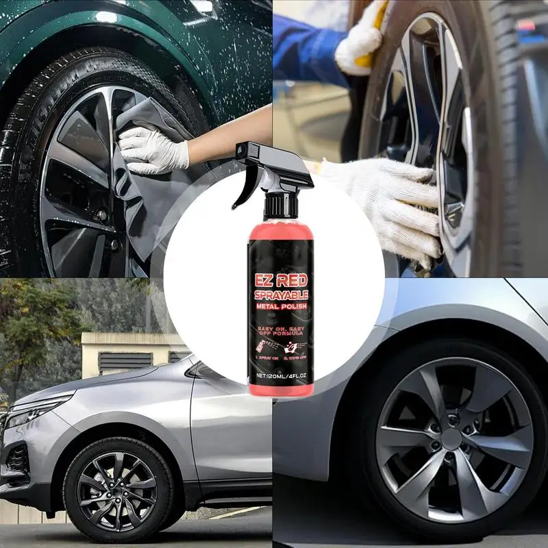 Car Rim Cleaner Tire And Rim Cleaner Brake Dust Remover 120ml Protectant Stain Remover And Polisher For Trucks SUVs Motorcycles