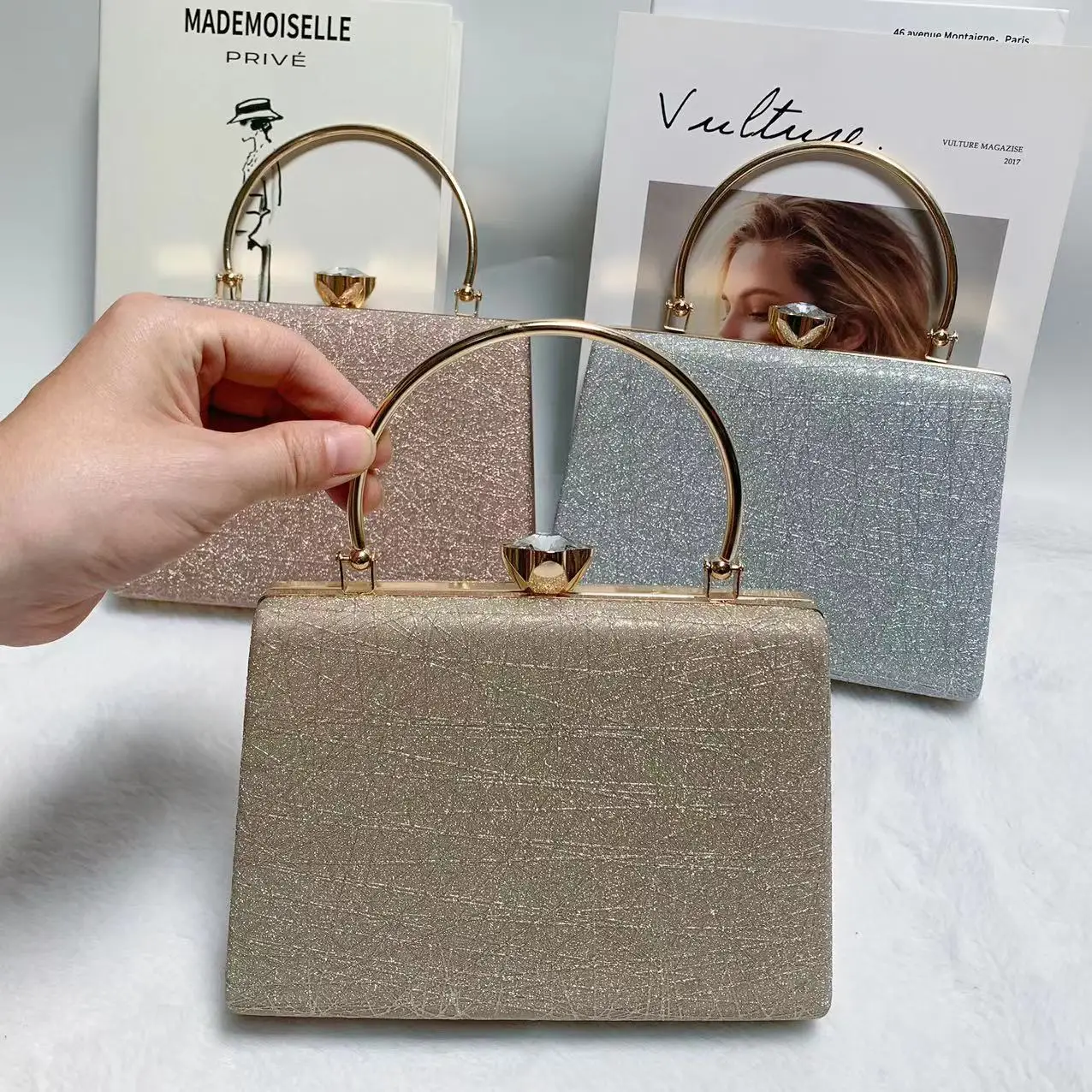 Women's Dinner Tote Top Handle Wedding Clutch Bag Crossbody Tote Shoulder Bag Cocktail Dance Scrub