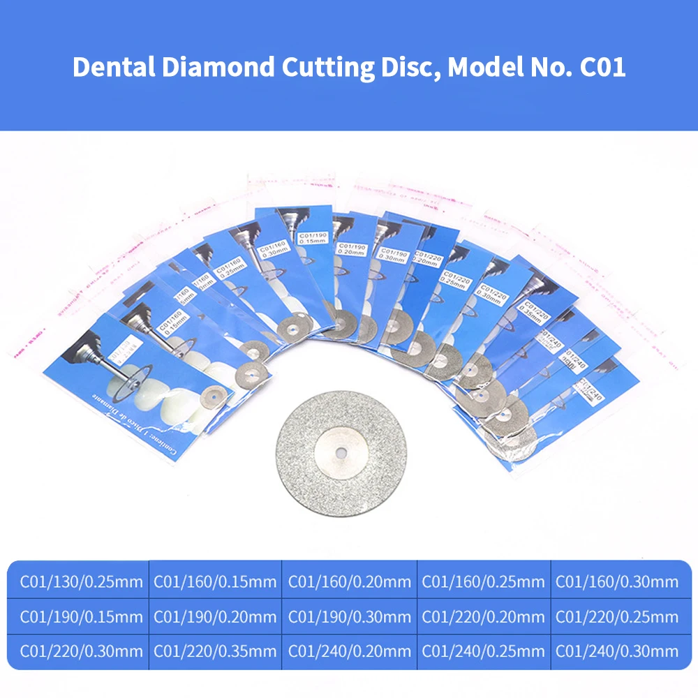 50 Stück Dental-Labor Mini-Diamantscheiben, doppelseitig genoppt, Gipsschneidescheiben, Werkzeug für Prothesenmodelle, Schleifscheiben