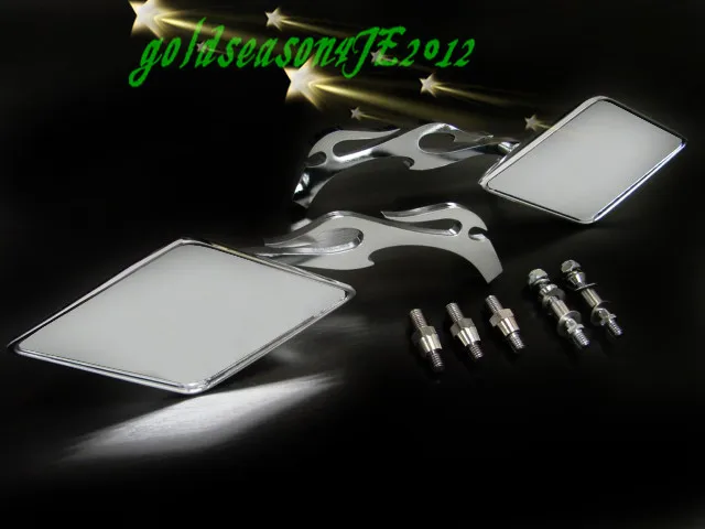 For Suzuki GSXR 600 750 1000 Hayabusa Intruder Volusia BlvdFreeshipping CHROME FLAME MIRRORS | Автомобили и мотоциклы