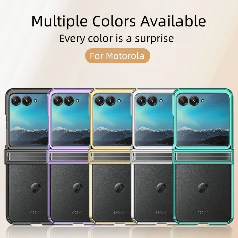 Luxury Transparent Plating Hard PC Flip Phone Case - Clear Shockproof Back Cover