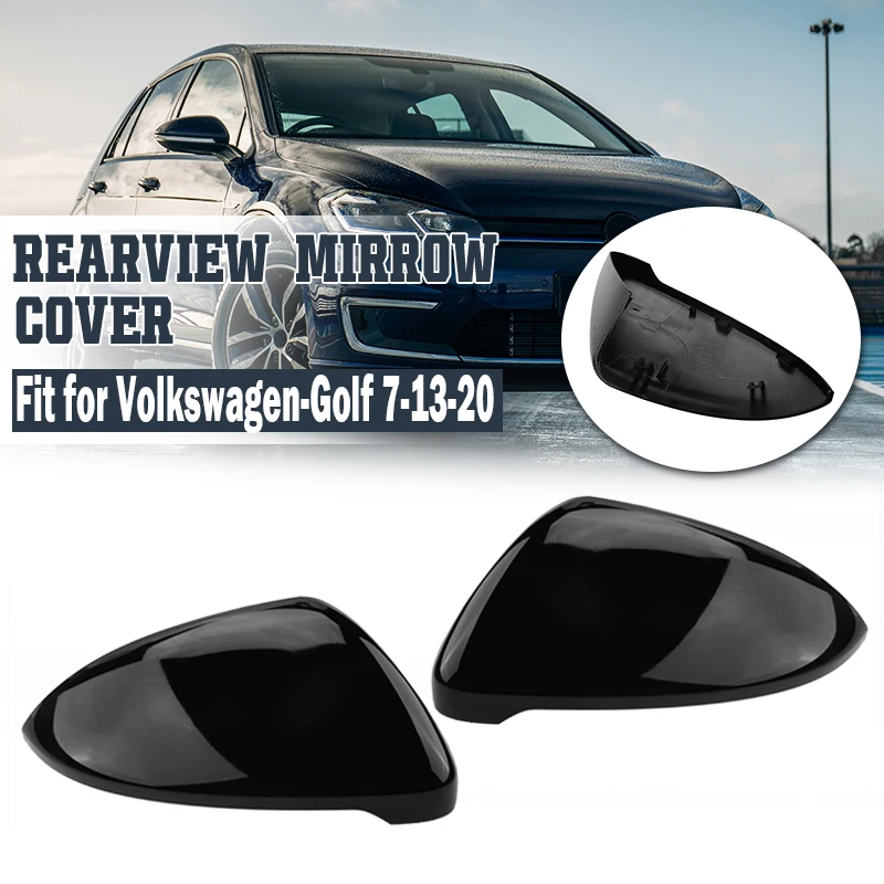 Rearview Side Wing Mirror Cover Black/Carbon Pattern For VW Golf 7 MK7 MK7.5 GTI R GTE GTD 2013-2020 Replacement Car Accessories
