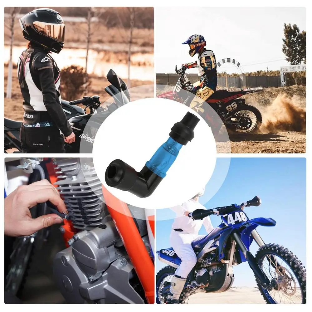 90 Degree Flashing Spark Plug Cap Motocross 90 Degree Spark Plug Resistor Cover Motorcycle Flash Spark Plug Boot Cap Cover For