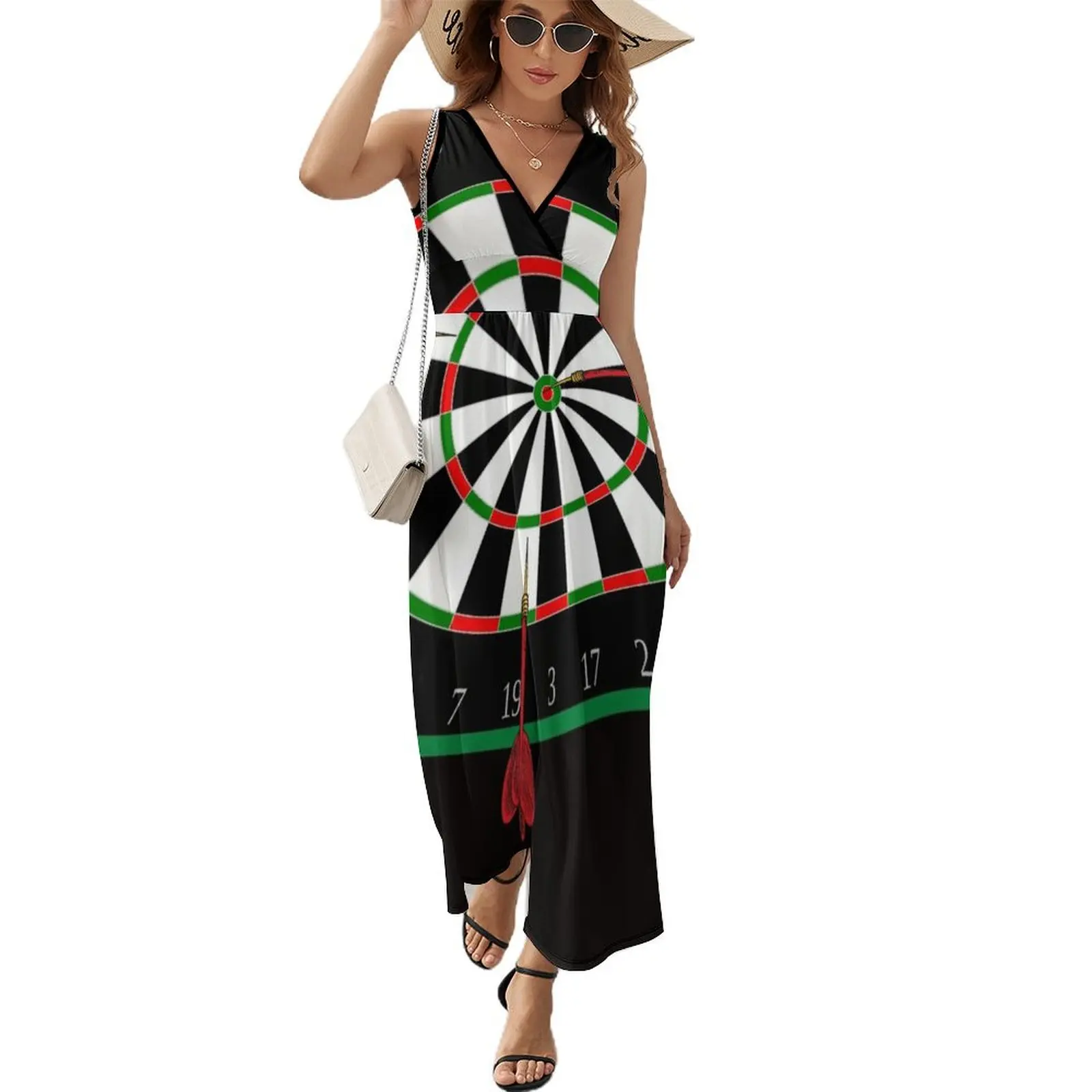 

Dartboard Sleeveless Dress Women's summer long dress Female clothing