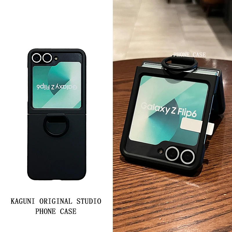 Liquid Silicone Ring Bracket Shockproof Case with Screen Protector Film