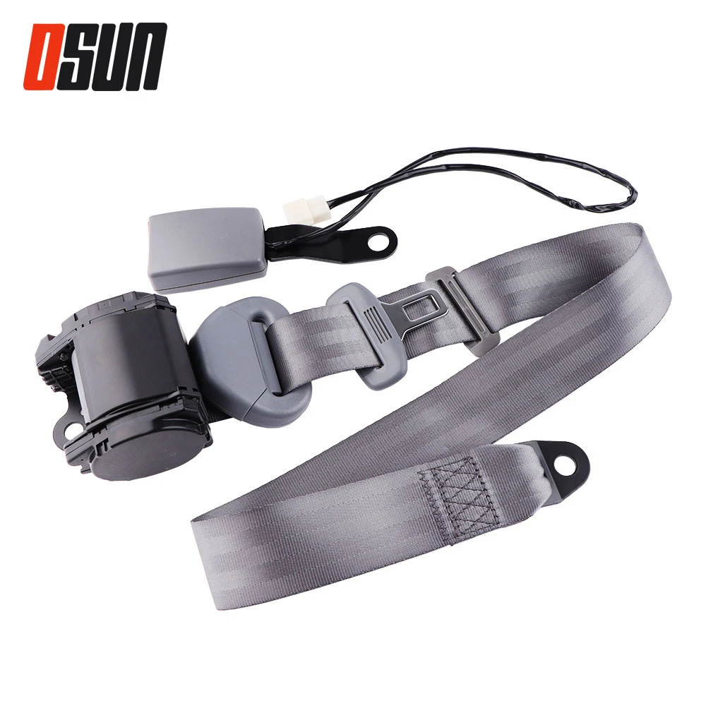 1 PCS Grey Three point Cable Retractable Car Auto Seat Belts Lap Belt