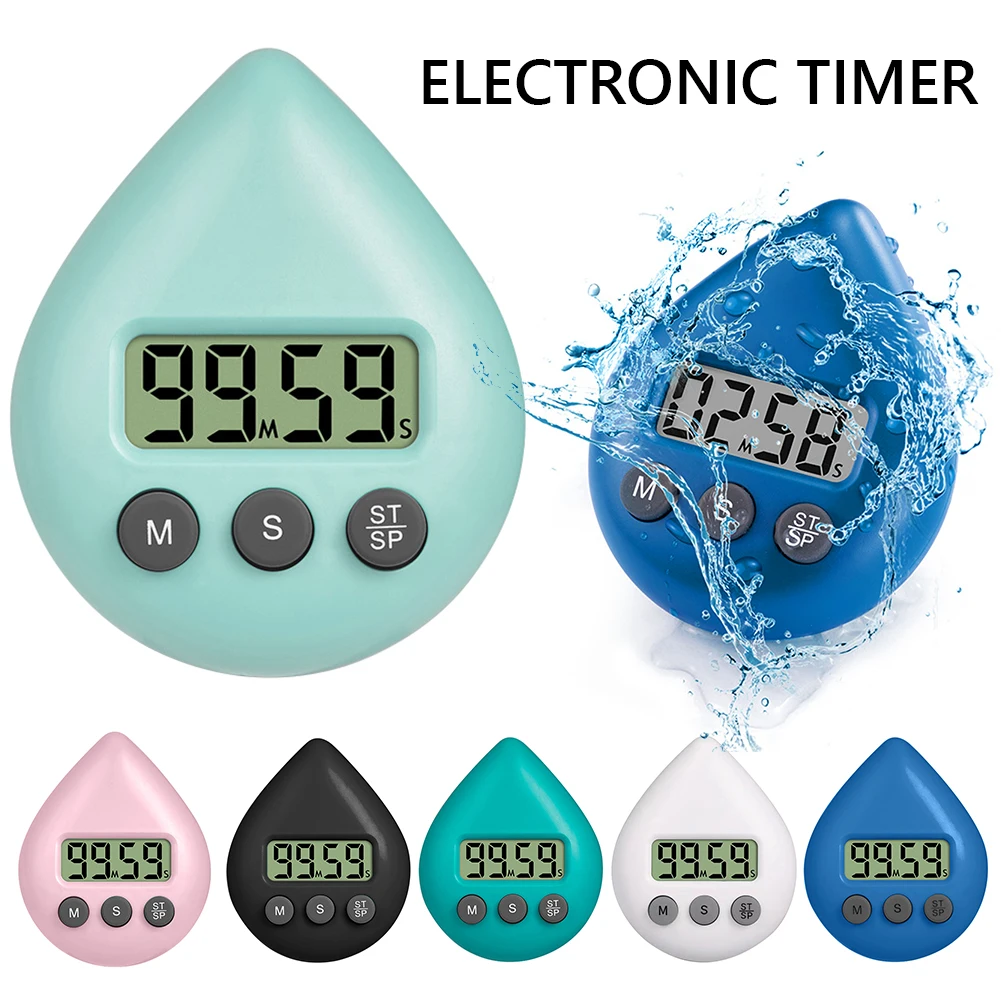 Shower Timer Waterproof Kitchen Timer Magnetic Backing Bathroom Timer Toilet Timer Countdown Timer for Kitchen Bathroom