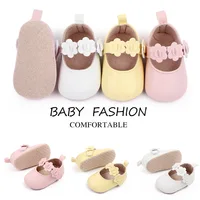 0-2 Years Baby Girls PU Leather Shoes Spring Autumn Flower Infant Toddler Little Girl First Walkers Newborn Crib Shoes 2