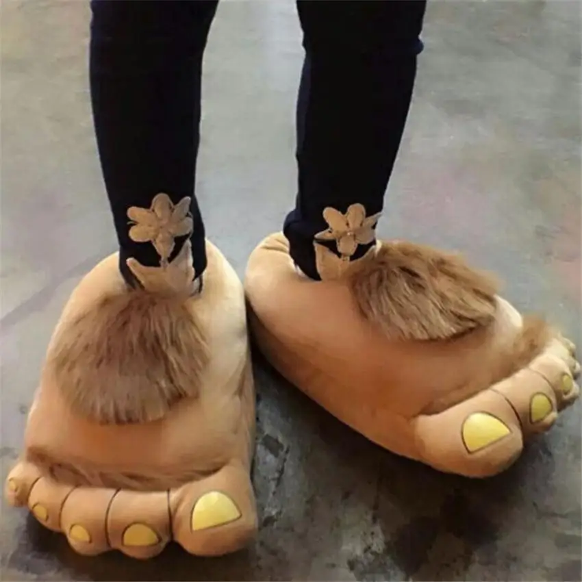 Surakey Pantofole Hobbit In Peluche – Calde E Morbide, A Forma Di Zampa, Taglie 35-43, Antiscivolo