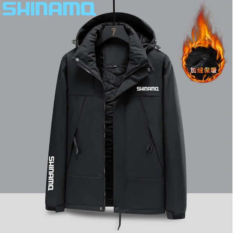 

2023 Winter Fishing Jacket Waterproof Detachable Hat Down Cotton Jacket Thickened Warm and Windproof Hooded Jacket