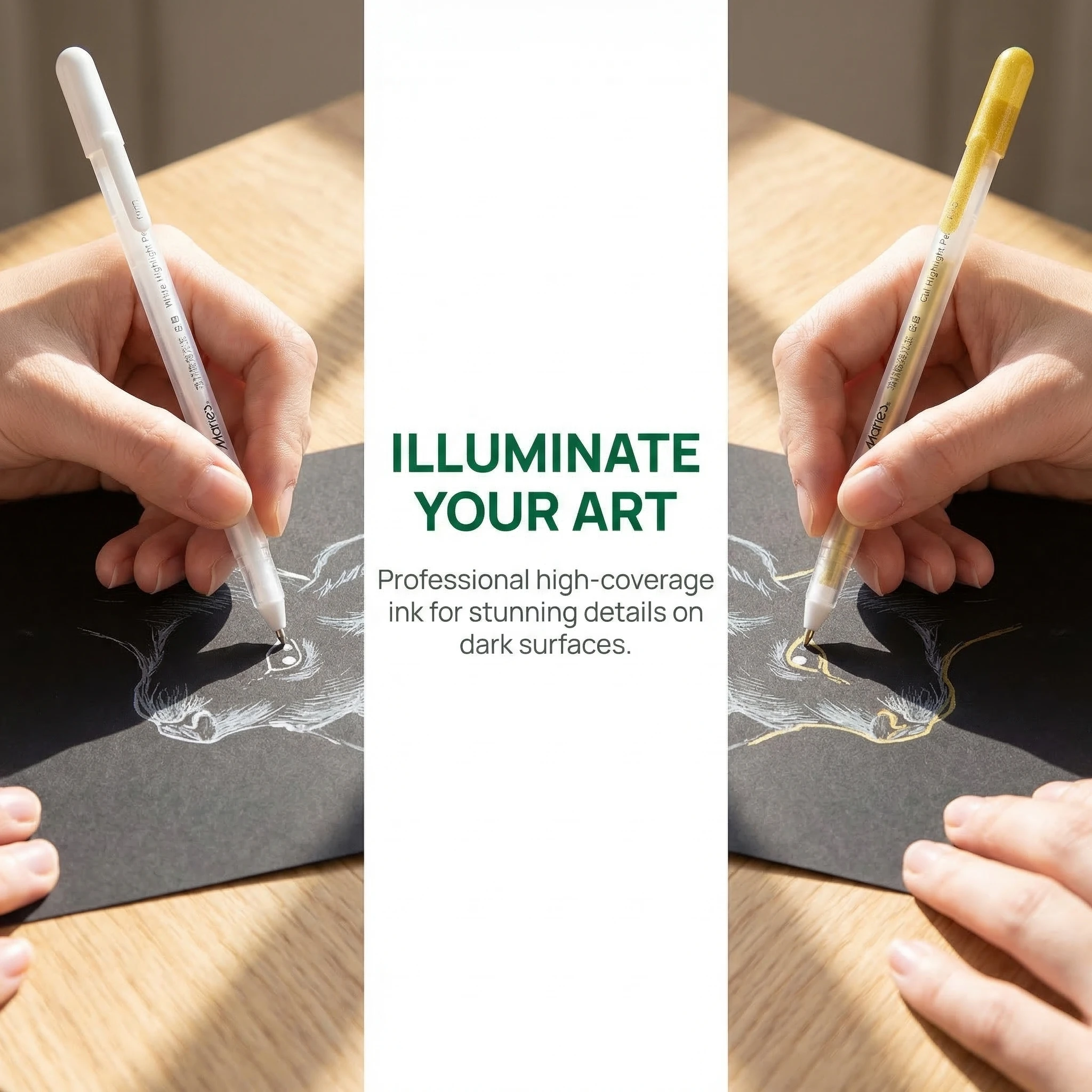 마리의 3종 하이라이트 펜 페인팅 펜 시그니처 애니메이션 하이라이트 페인팅 특수 핸드 드로운 스트링 펜 화이트 마커 오일리