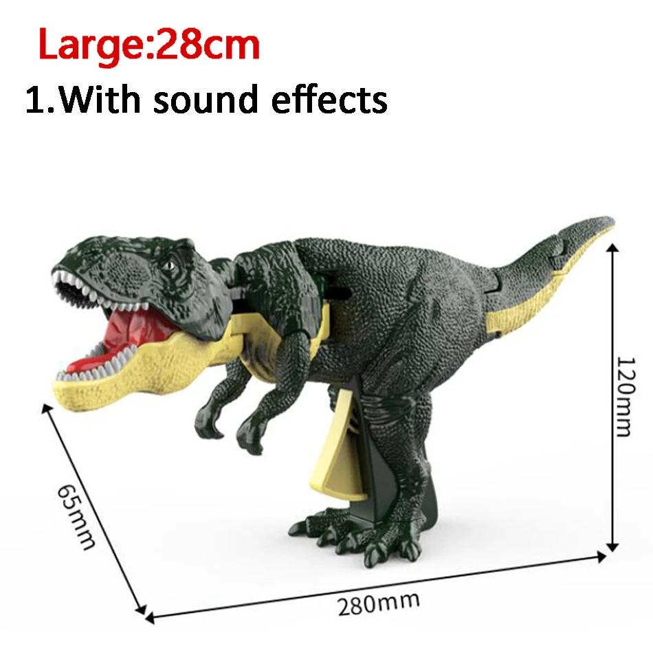 thumbnail image 1 of Dinosaurio Zazaza, juguete automático de mordida con prensa manual para niños, modelo de simulación de tiranosaurio Rex, regalo de Navidad, 1 of 5