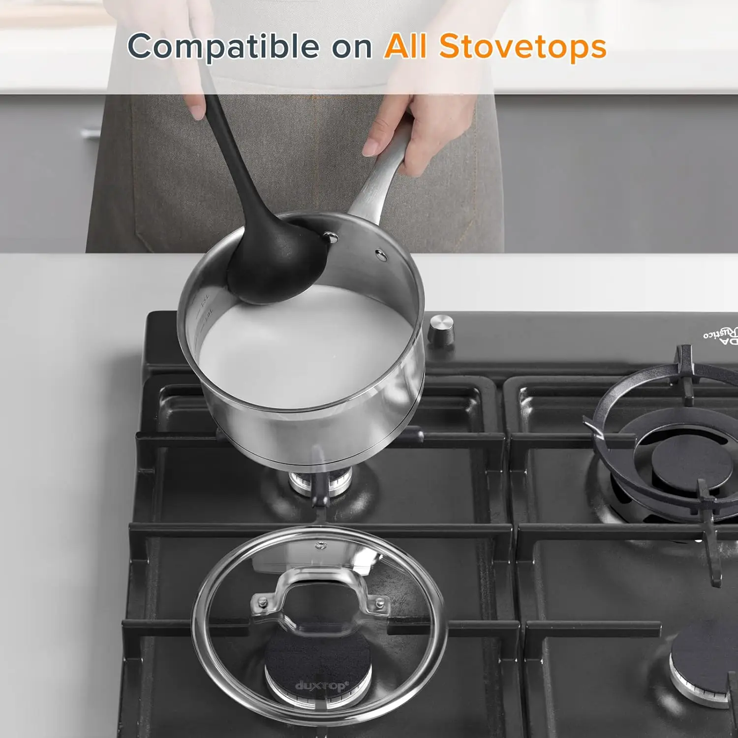 Professional Stainless Steel Induction Cookware Set, Stainless Steel Ceramic Nonstick Pan Set, Impact-bonded Technol 4