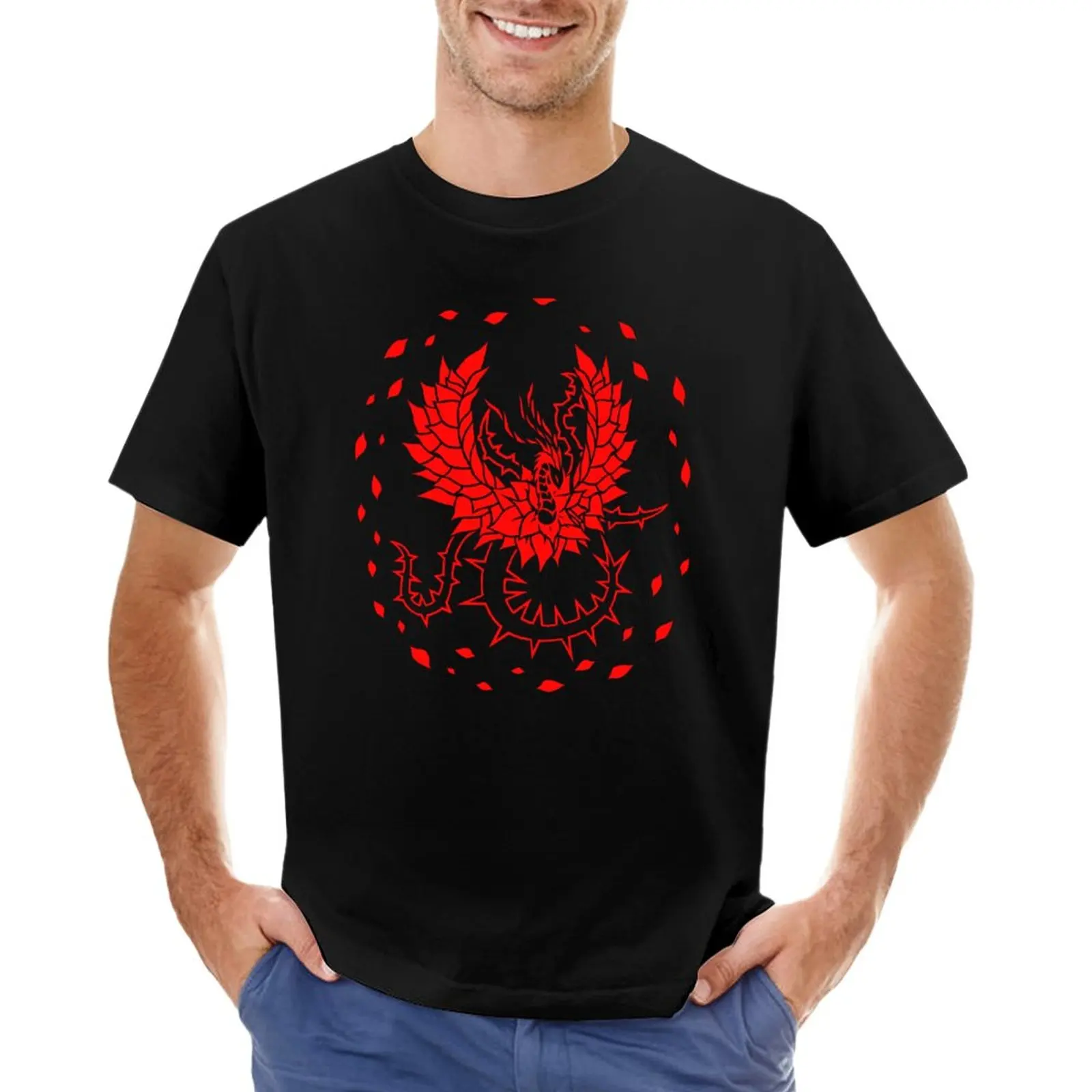 

Black Rose Dragon T-Shirt customizeds blacks Short sleeve tee men