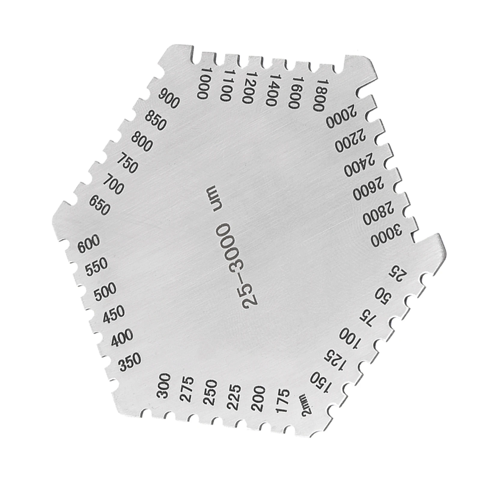 Comb Gauge High Precision Stainless Steel Wet Film Comb 25-3000um Thickness Gauge