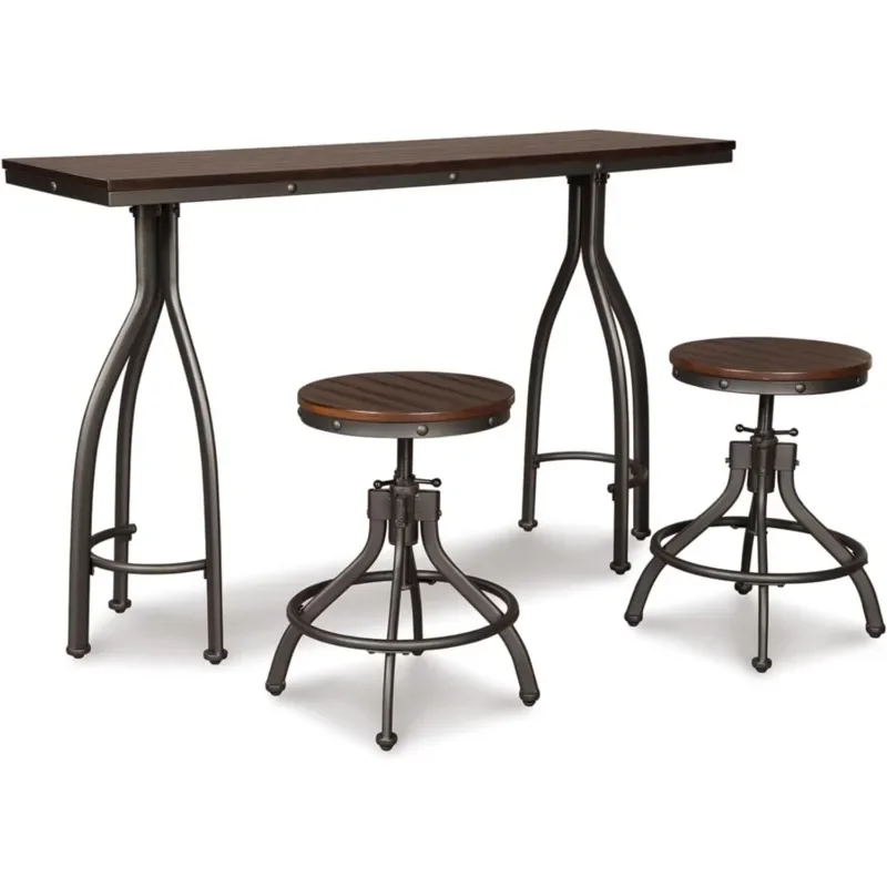 

Odium Urban Counter Height Dining Table Set with 2 Bar Stools, home bar furniture Gray