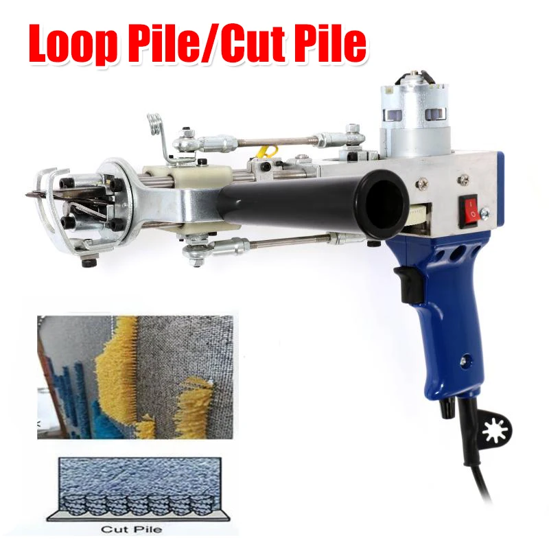 

Electric Carpet Weaver Tufting Gun Manual Cut Pile/Loop Pile Adjustable Rug Carpet Weaving Flocking Machines Sewing Tool EU Plug