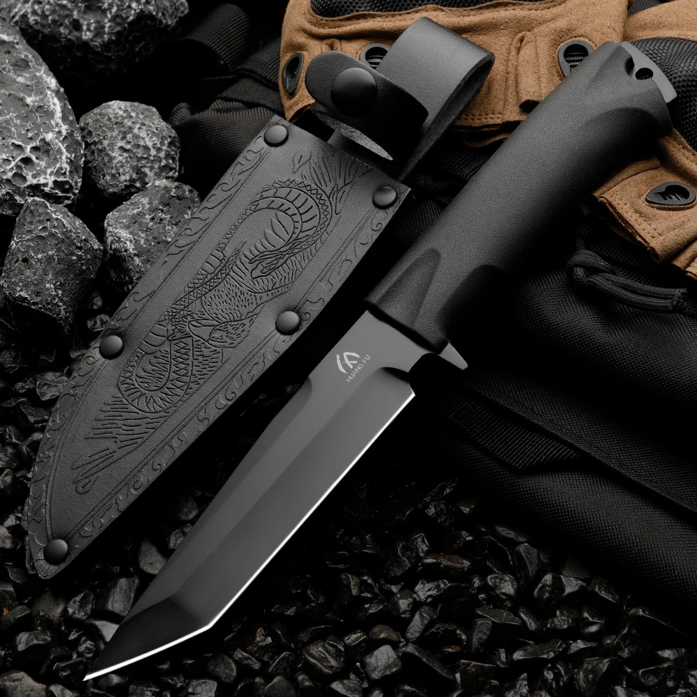 HUANGFU High quality 9CR18MOV outdoor knife fixed blade wilderness survival knife men's gift rescue knife hiking hunting knife 2