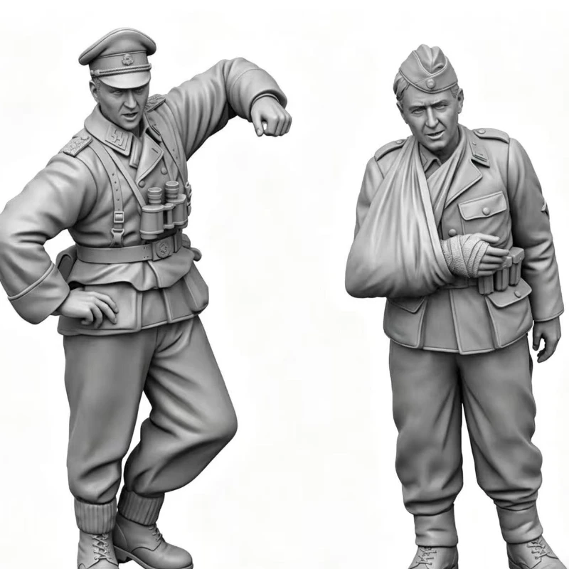 1/35 스케일 취미 미니어처 수지 피규어 모델 키트 모델링 탱크 사령관과 부상당한 조립되지 않은 도색되지 않은 제품