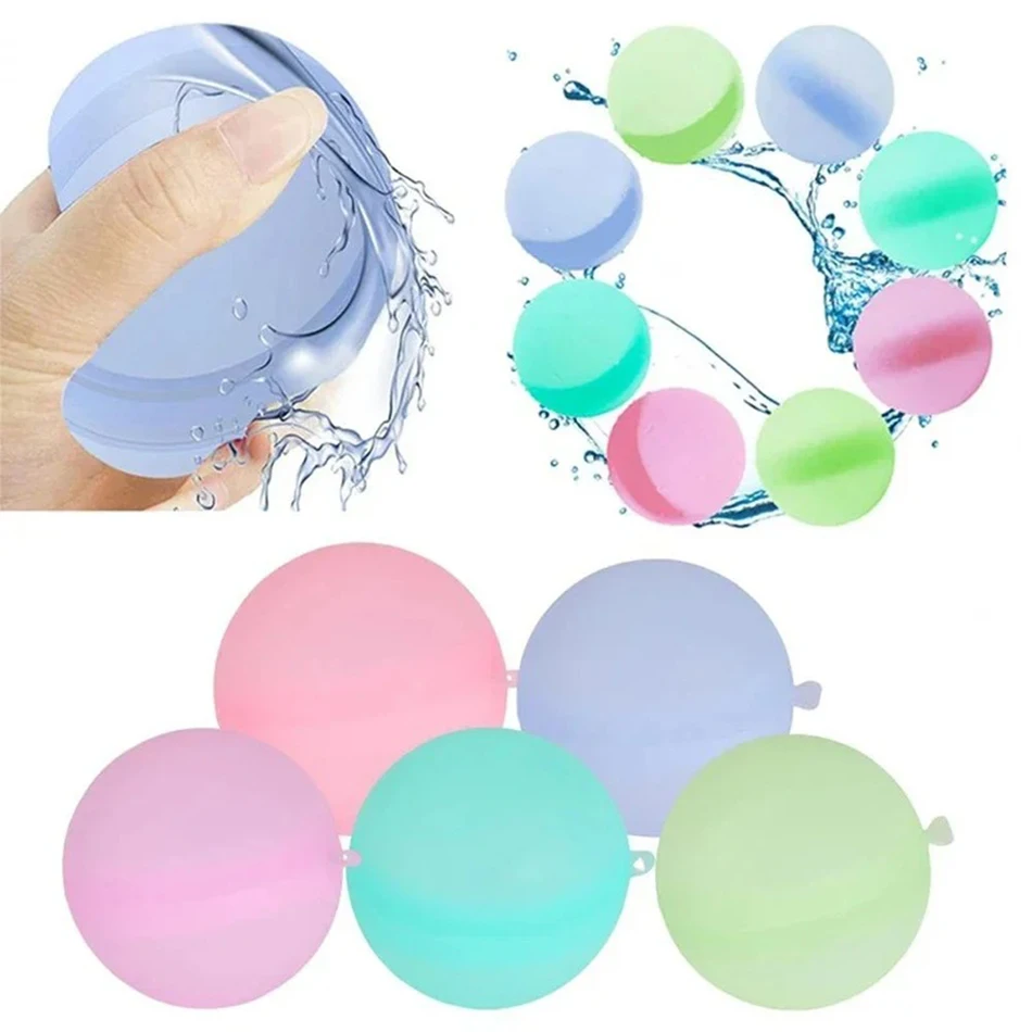 Reusable Silicone Magnetic Water Ball 1-60Pcs Pool Games Inflatable Toys