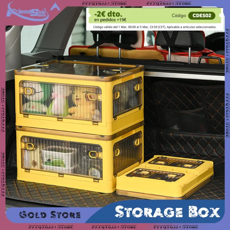Storage Box Foldable Organizer with Wheels Transparent Large Capacity Organizer Container for Books Sundries Home