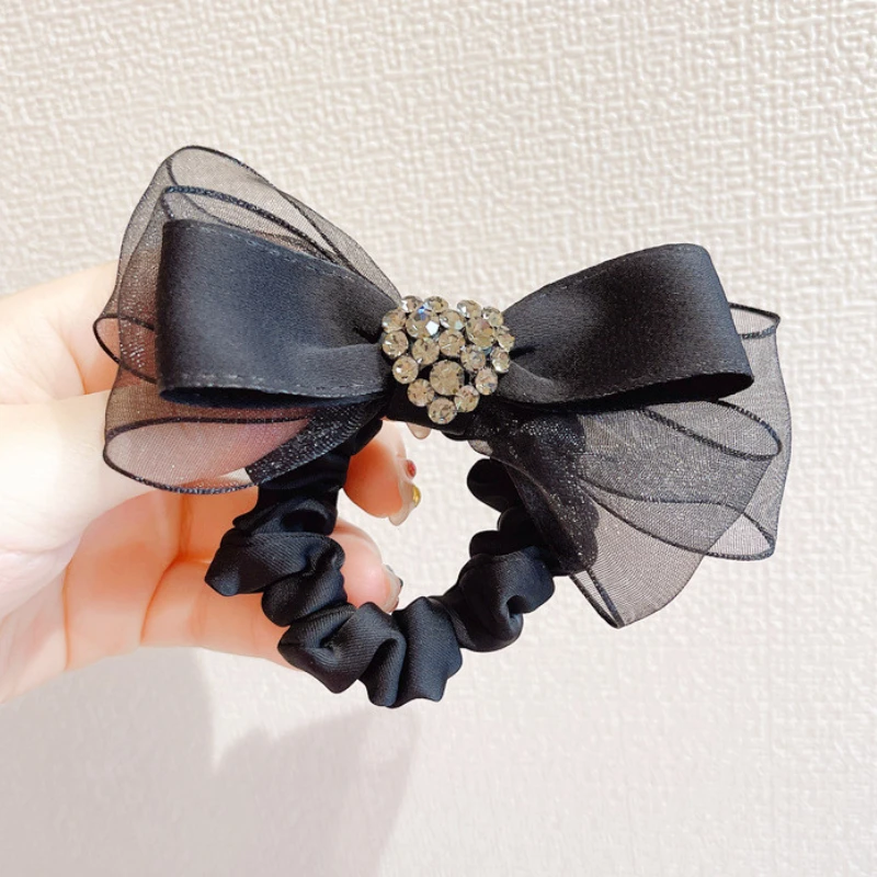 

Korea Organza Super Fairy Bow Large Intestine Ring Female Summer Sweet Hair Rope Head Ponytail Tied Accessories for Women