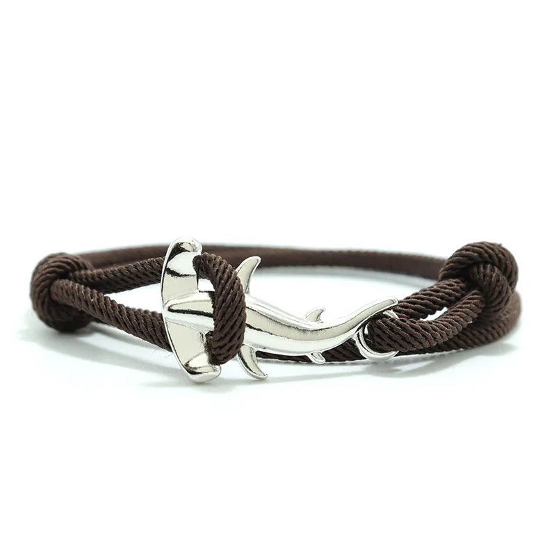 Double Layer Men's Shark Bracelet - Adjustable Nautical String Bracelet